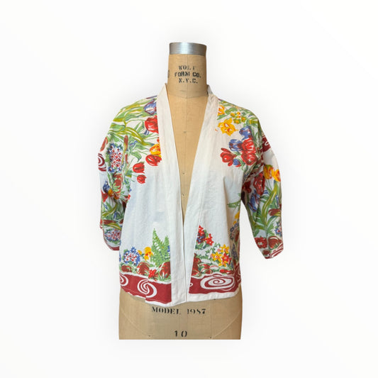 Red Tulip 50's Short Kimono