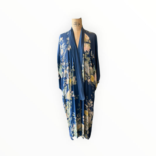 Blue & Green Silk Kimono