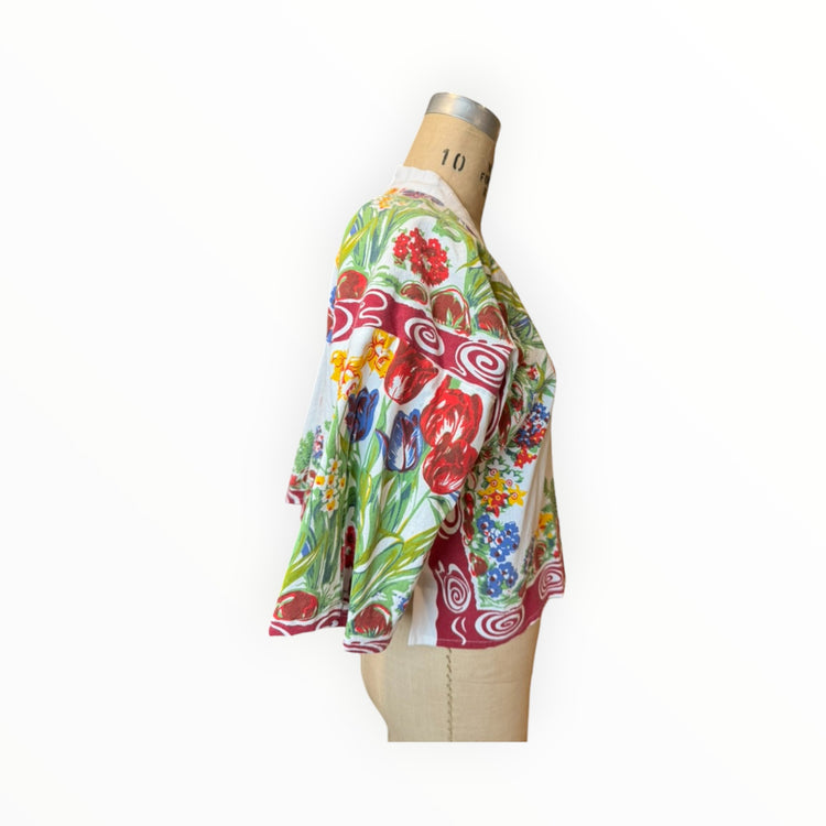 Red Tulip 50's Short Kimono