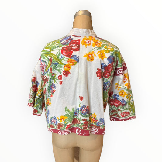 Red Tulip 50's Short Kimono