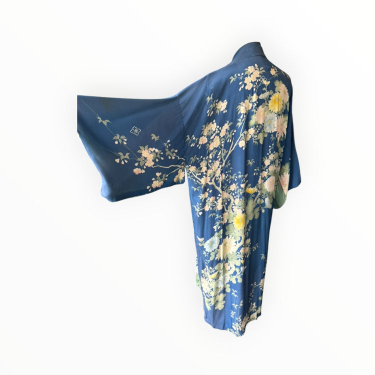 Blue & Green Silk Kimono