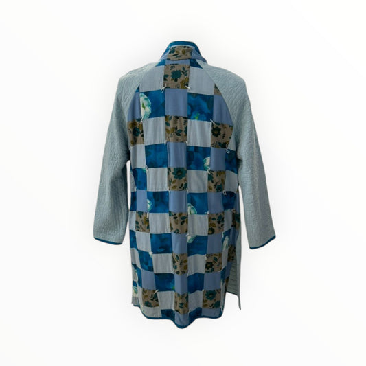 1970's Blue Ombre Checked Quilted Jacket