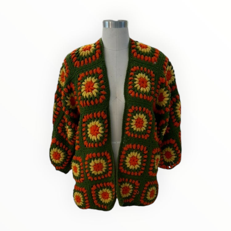 Groovy Granny Square Car Coat Sweater