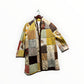 1970s Yellow & Brown Hand Tied Quilted Jacket